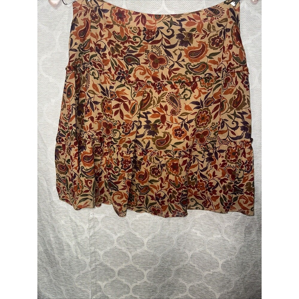 Lauren Ralph Lauren Skirt Womens 22W Plus Cotton Paisley Tiered Maxi Boho